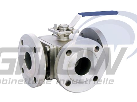 Vanne à Bille 3 Voies 1/2" DN15 En Acier Inox 304 - Type L, Filetage Femelle, Pour Eau, Huile, Gaz, Manuelle
