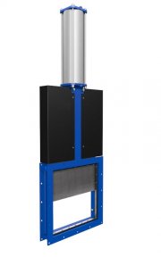 Vanne à guillotine carré avec actionneur pneumatique, square knife gate valves