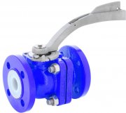 Vanne à boisseau sphérique revêtu, PFA coated ball valve