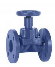 Robinet à membrane passage courbe, diaphragm valves